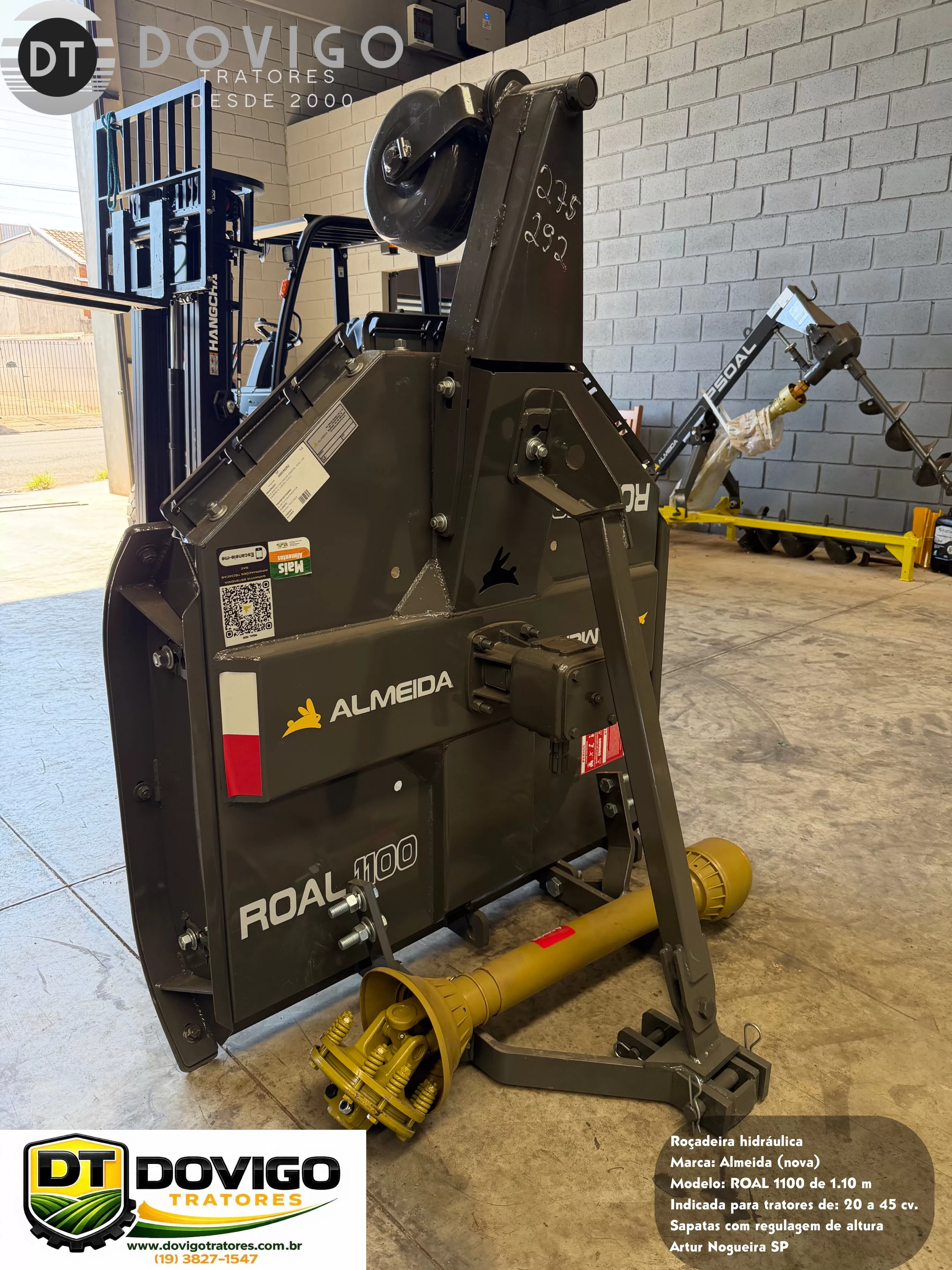 Roçadeira Hidráulica nova Marca: Almeida Modelo: ROAL 1100 de 1.10 m