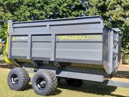 Carreta Forrageira basculante hidráulica >nova Marca: Almeida Modelo: 10000 para 10m³ eixo tandem