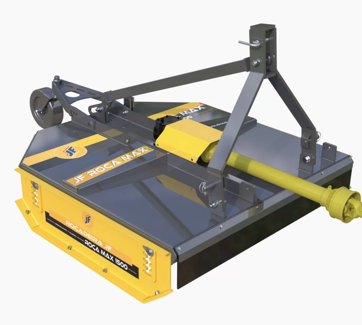 Roçadeira hidráulica Marca: JF Modelo: Max 1500 (nova) de 1.50 m com roda guia traseira.